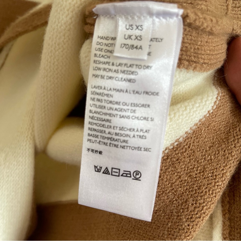 Anthropologie cream neck sweater tan and white size XS - Picture 4 of 5
